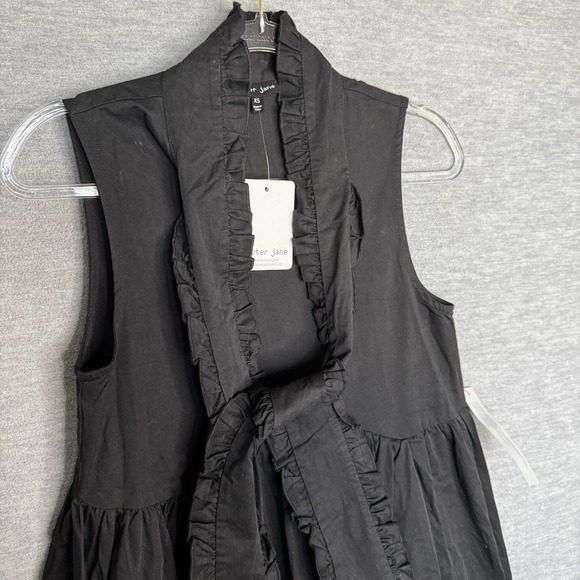 Sister Jane Dress Size XS Peggy Bow Neck Midi Black Swing Sleeveless New NWT - Picture 6 of 13